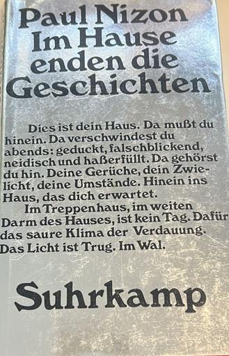 Nizon, Im Hause enden die Geschichten.